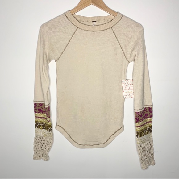 Free People Tops - Free People In the Mix Cuff Thermal Top